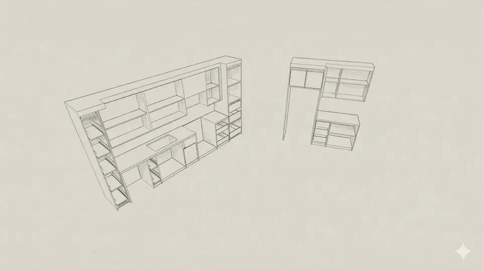 Suite overview with continuous joinery