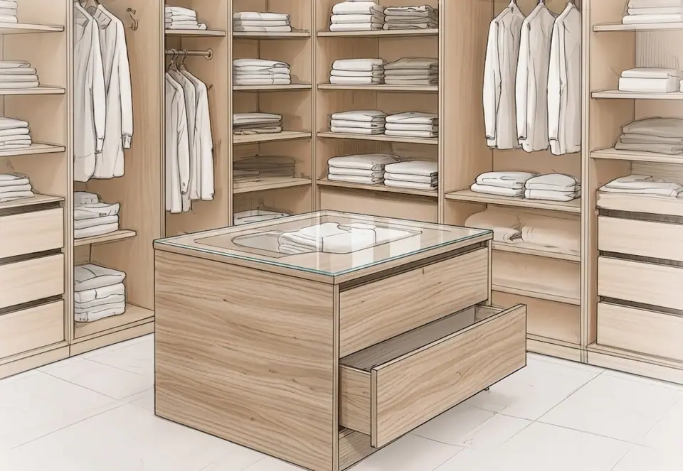 Walk-in space designed for clarity and order