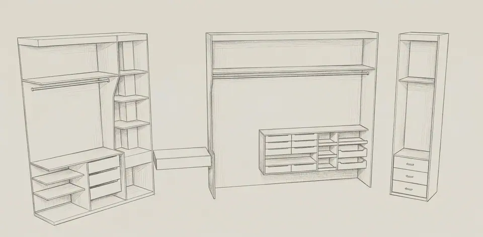 Structural diagram of the wardrobe run