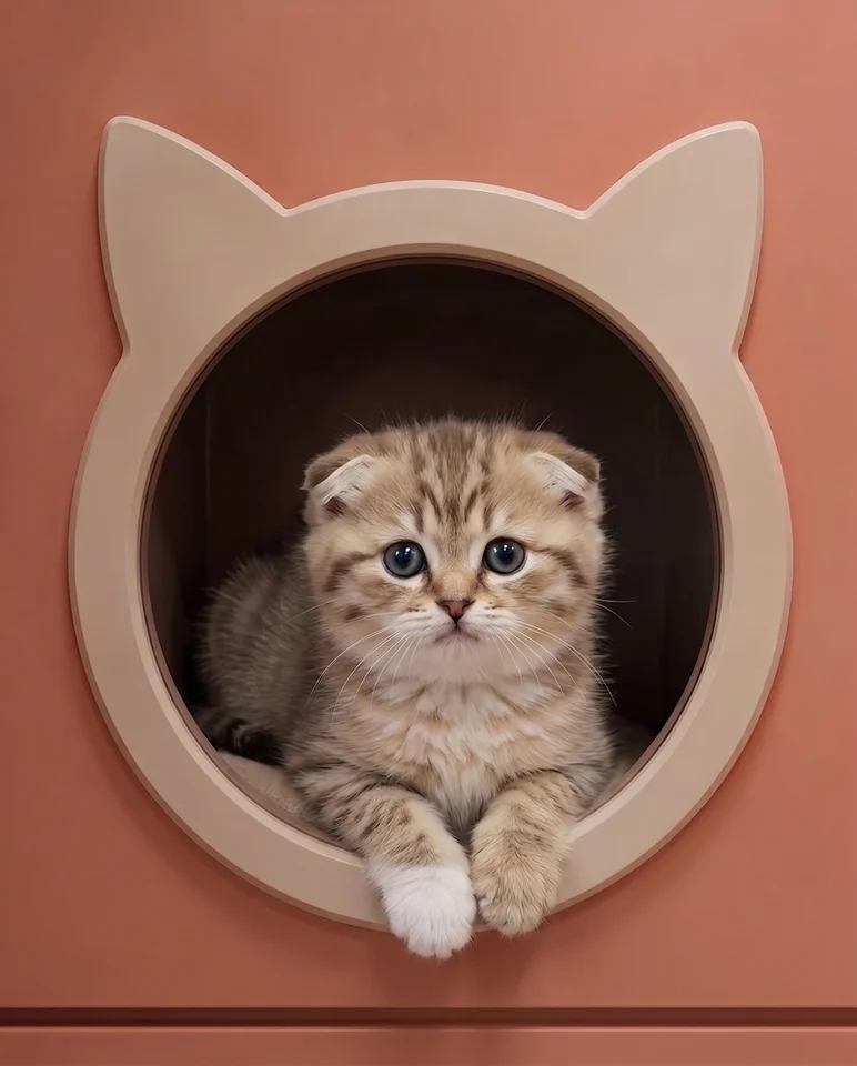 Cat resting in a cozy nook
