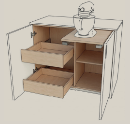Cabinet storage with drawers